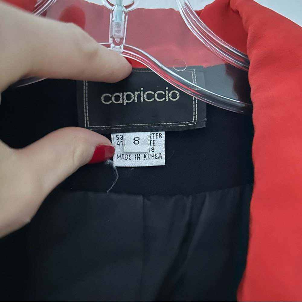 CAPRICCIO Red Black Vintage Blazer sz8 - Picture 4 of 8